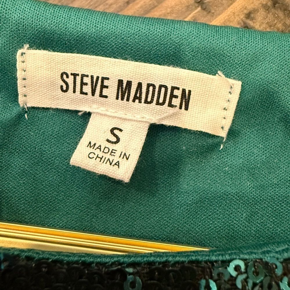 NWOT Steve Madden Teal Sequin Dress - Picture 6 of 6